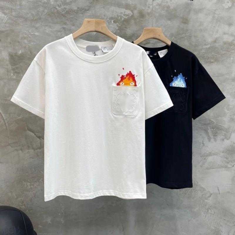 

Fashion sweatshirt mens womens tshirts pocket embroidered short sleeve T-shirt Loe designer tshirt men pullover shirt round neck tee summer cotton Top 4xl 5xl, Black4