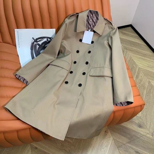 

womens trench coats designer luxury Women Windbreaker body letter print jacket Loose Coat Female Trenchs Coat STRIPED BUTTON BLAZER D1006, Khaki