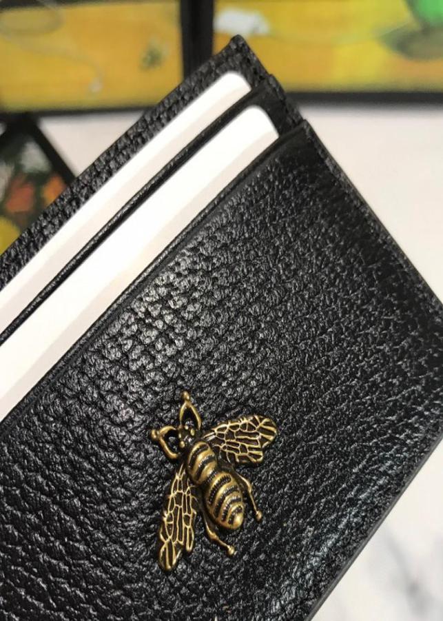 

Mini Purse Classic Black Genuine Leather Credit CardHolder bags Wallet Top Quality Thin Bank ID Card Case Star Coin Pocket Bag Sma5103049