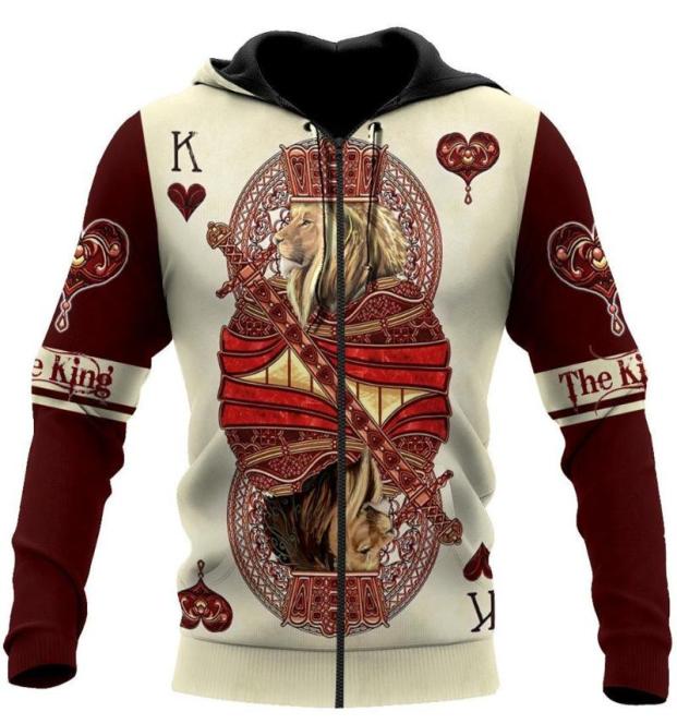 

Men039s Hoodies Sweatshirts Lion Poker Zip 3D Graphic King Hearts All Over Printed Sportswear Streetshirts Harajuku HoodieMen4410648, Beige