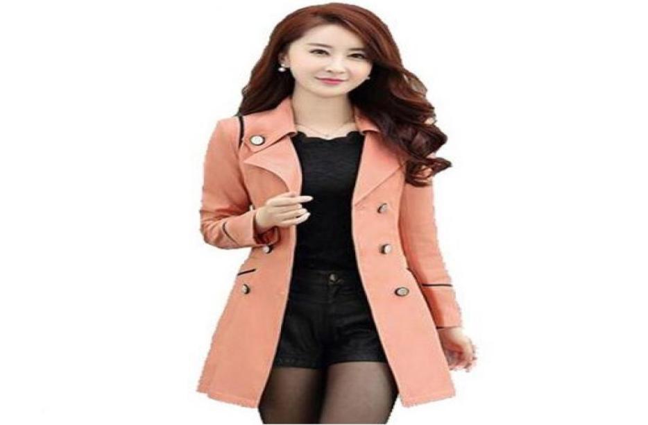 

Whole Spring Autumn Trench Coat For Women 2017 Fashion Turndown Collar Double Breasted Candy Color Long Coats Plus Size Tren7071849, Purple