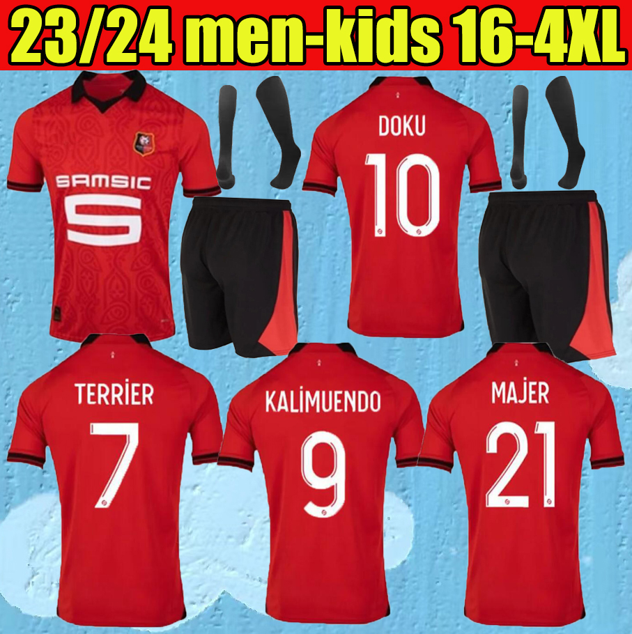 

23 24 Stade Rennais soccer jerseys GOUIRI Player Version Rennes TERRIER BOURIGEAUD KAMALDEEN KALIMUENDO HOME maillots de foot 2023 2024 DOKU Football shirt men KIDS, Yellow