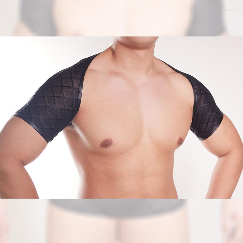 

Men's Tank Tops Men's Clothing Mesh Transparent Top Sexy Exotic Short Sleeve High Elasitc Gothic Vest Shapewear For Male, Black tops