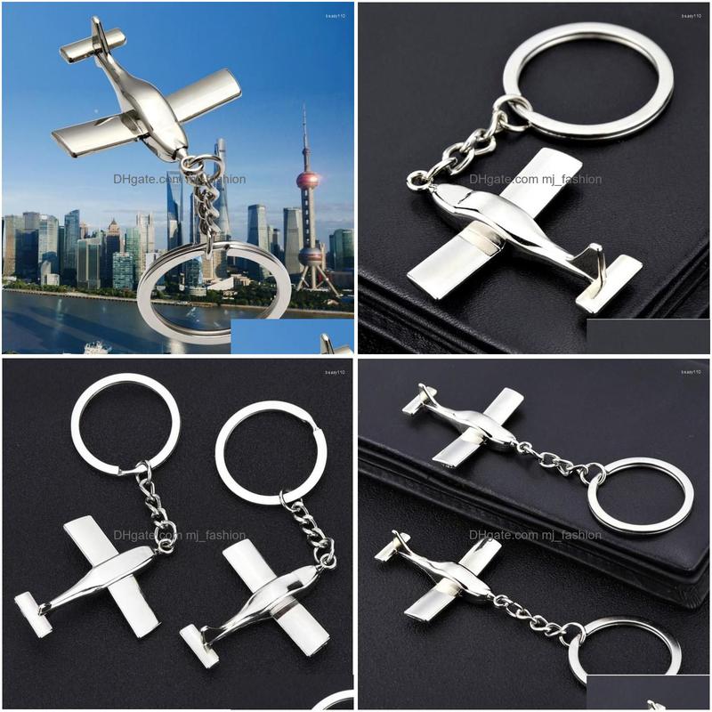 

Keychains Lanyards 3D Metel Airplane Keychain Aircraft Model Keyrings Car Cool Boy Mens Gift Jewelry Drop Delivery Fashion Accessor Dhvnf