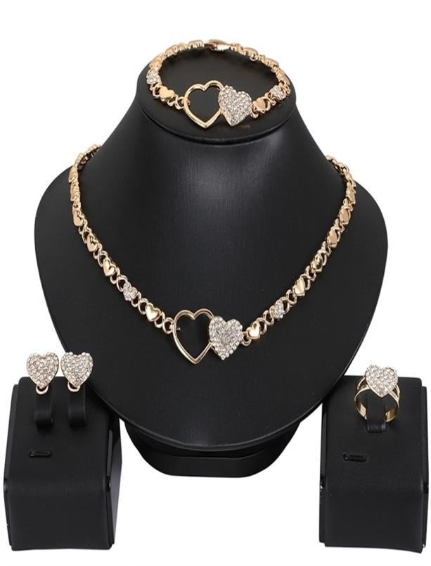 

African for women Heart set wedding jewelry sets earrings xoxo necklace bracelets gifts 2012224576443