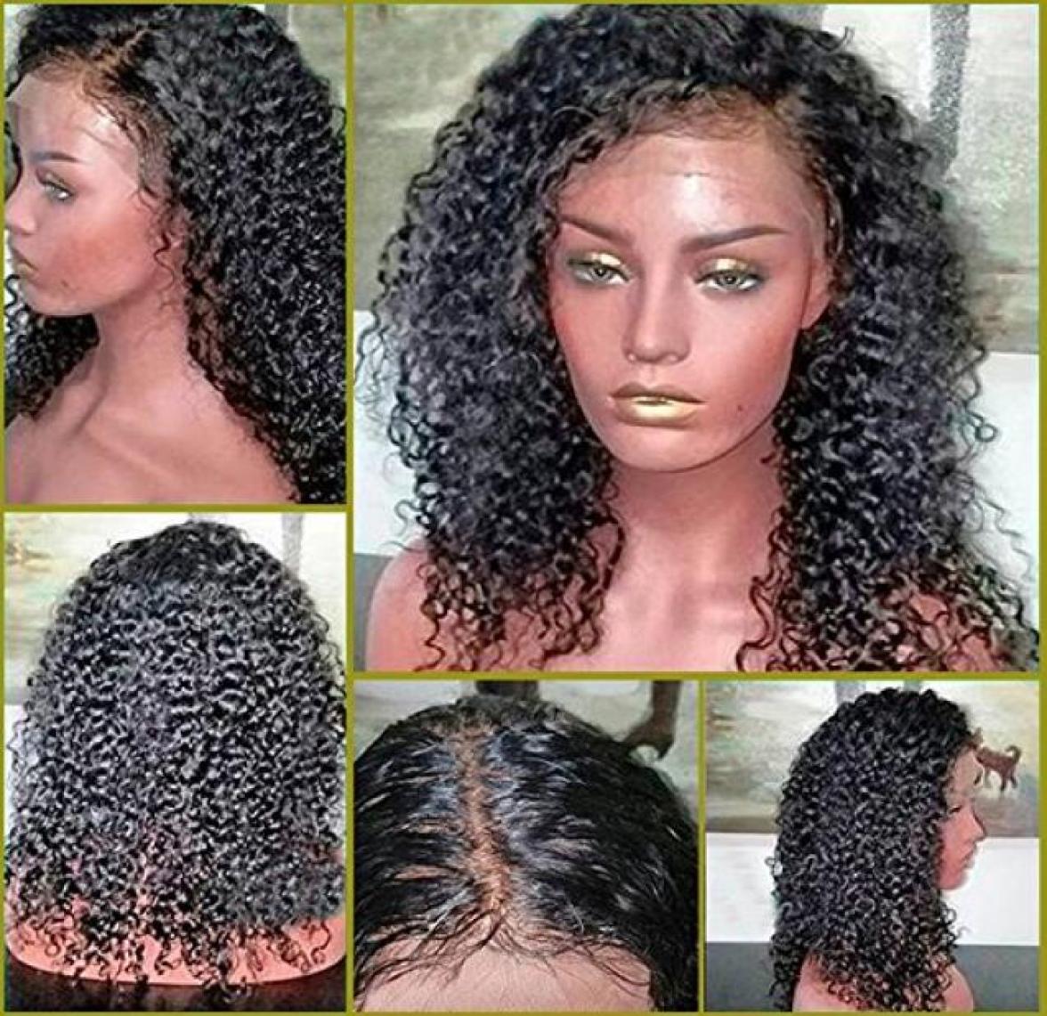

hd 360 lace frontal wigs kinky curly Brazilian human hair wig Pre Plucked Natural Hairline 150 Density glueless virgin remy 13x4 6670936, Natural color
