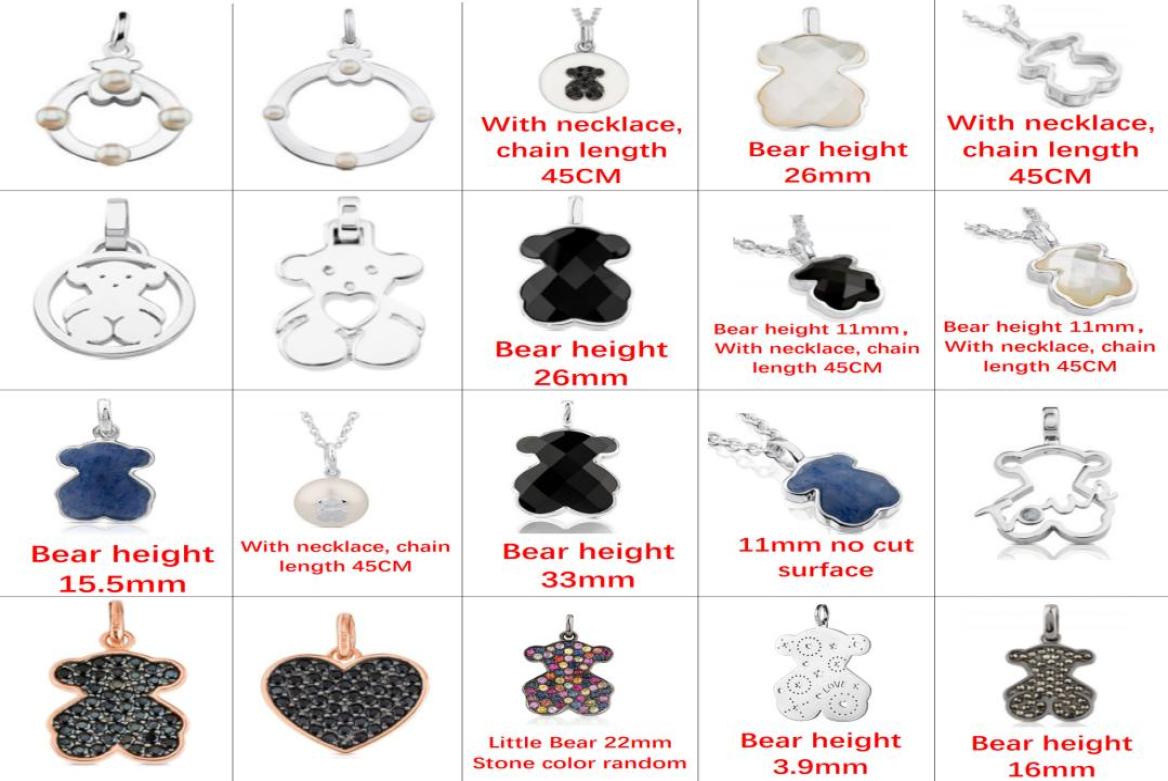 

2022 new silver pendant exquisite fashion animal bear charm socialite personality style gift factory direct s jewelry9127798
