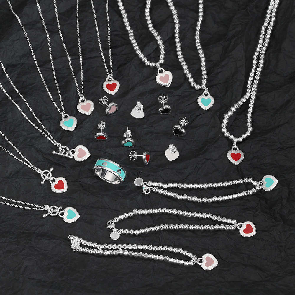 

Pendant Necklaces 925 Sterling Silver Heart Necklace Bracelet Light Luxury Jewelry Fashion Premium Free Delivery AA230526