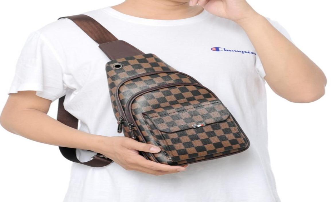 

PU leather Male Chest Men039s Crossbody Bag Men Single Shoulder Strap Back pack Casual Travel Bags Letter Print wallet Women ha5328685, Beige