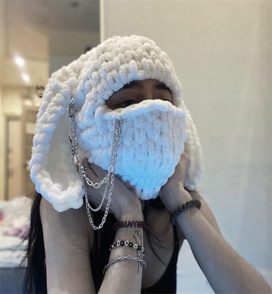 

BeanieSkull Caps Women039s Bomber Hats Winter Plush Cute Balaclava with Bunny Ears Funny for Skiing Hiking Autumn Creative Warm9097343, Green