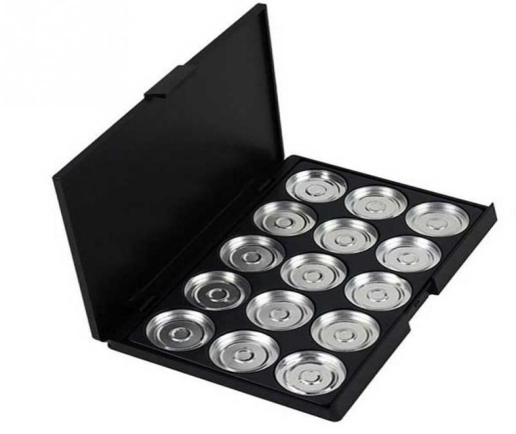

10 Pcs lot Professional Empty Make Up Eyeshadow Pigment Aluminum Palette Pans Case Makeup DIY 15 Grid Beauty Tools6201354
