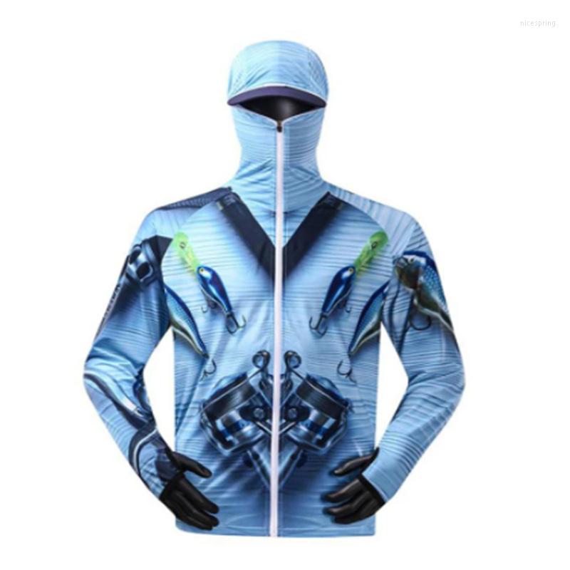 

Hunting Jackets Quick Drying Sun Protection Fishing Shirt Est Men's Clothing Long Sleeve Jerseys Hoodies With Zipper And Mask