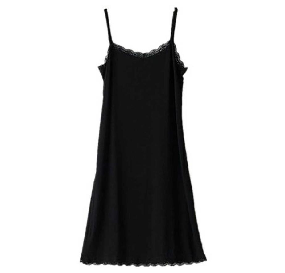 

Womens Ladies Lace Full Slip Cami Stretch Petticoat Adjustable Strappy Underskirt Under Dress Long Vest Black White 903B683 Q07122157535