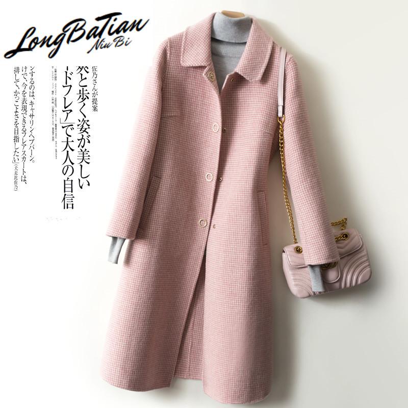 

Women' Wool & Blends 2023 Autumn Winter Fashion High Quality Women Cashmere Double-Sided Long Woolen Coat Female Casual Jacket Overcoat, Beige