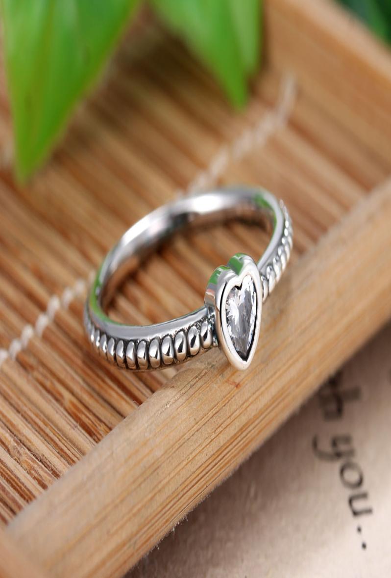 

whole 925 Silver Heart ring Fit Pandora cz Anniversary Jewelry for Women Christmas gift5521925