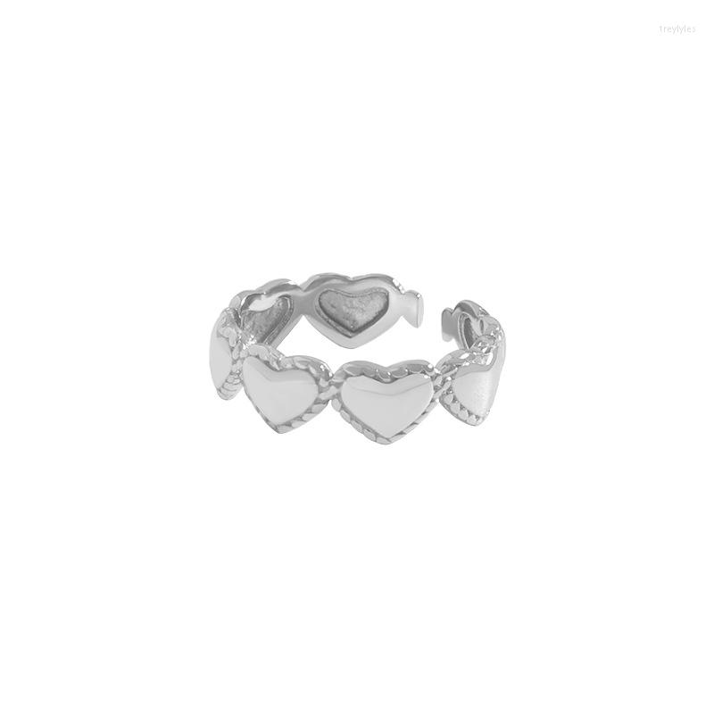 

Cluster Rings Small And Luxurious Design Geometric Versatility Personalized Love Ring 925 Sterling Silver Female Tail