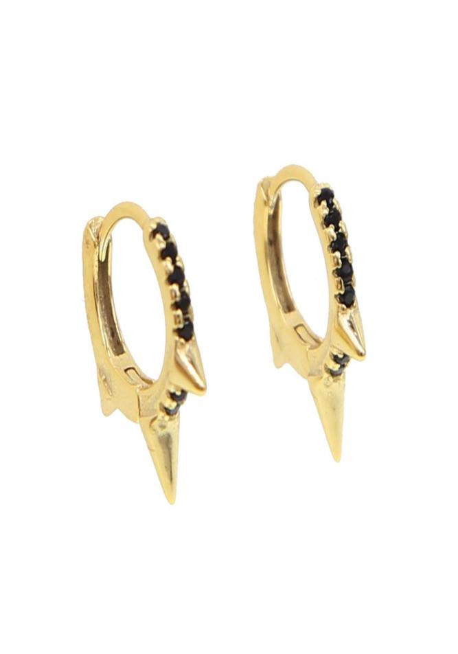 

Simple tiny gothic punk stud earrings black cz spike circle earrings 100 925 sterling silver for women men fashion ear jewelry2382989894