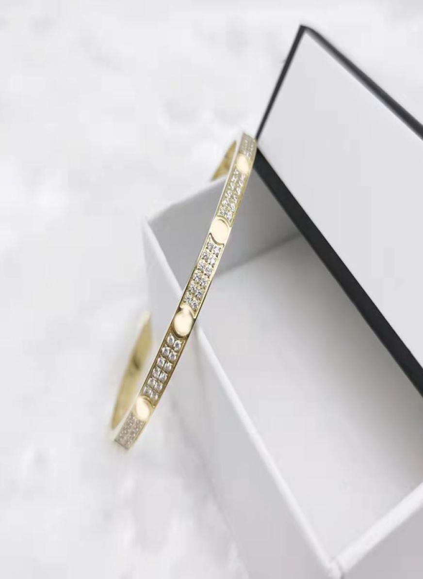

High quality jewelry bangle luxury stainless steel gypsophila bracelet narrow charm luxury double row diamond two exquisite g4668405