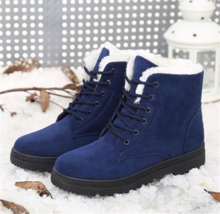 

New winter snow shoes short tube warm women039s booties flat heel and ankle boots comfortable warm boots thigh high wo4671523, Blue