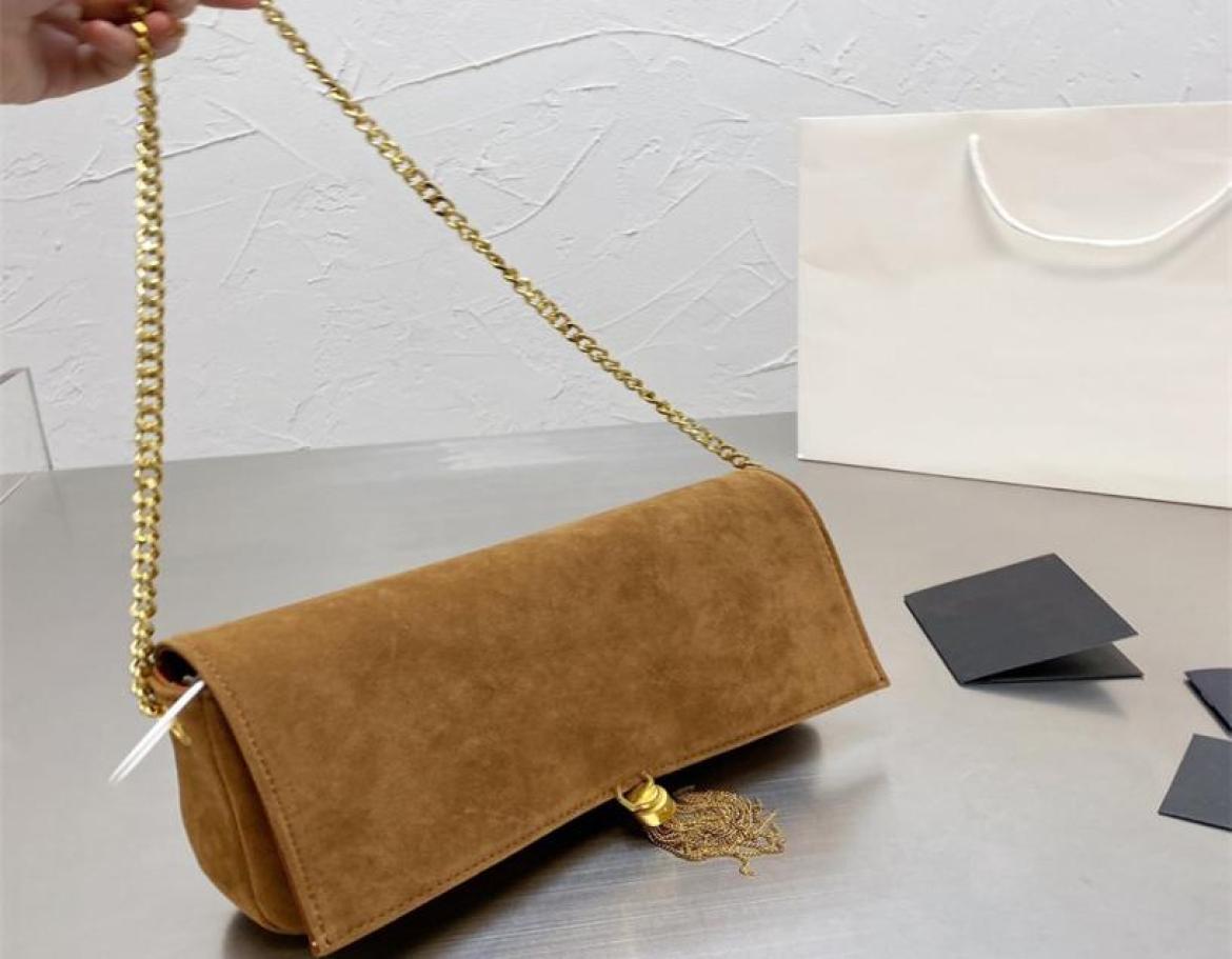 

2021 Designer Bags classic frosted leather chain upgrade envelope postman handbag Single Shoulder Crossbody Bag 26x12cm with box9066139, Black