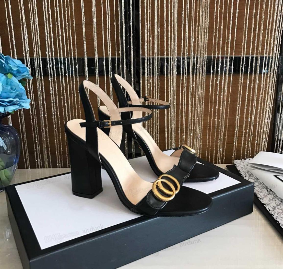 

Womens high heels sandals open toe thick heel summer sandals leather designer large size fashion sexy formal wear elegant temperam2769291, Grey