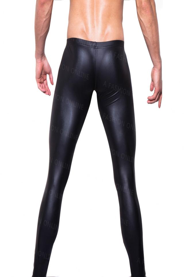 

WholeOn Men039 Fashion Lowrise Bulge Pouch Night Club Stage Performance Tights Pants Men039s Sexy Faux Leather Le5159900, Beige