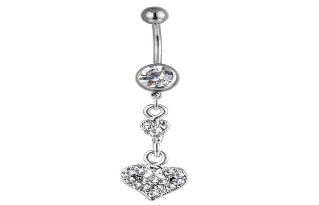 

D0623 Heart Clear Stone Belly Navel Button Ring01234569743550