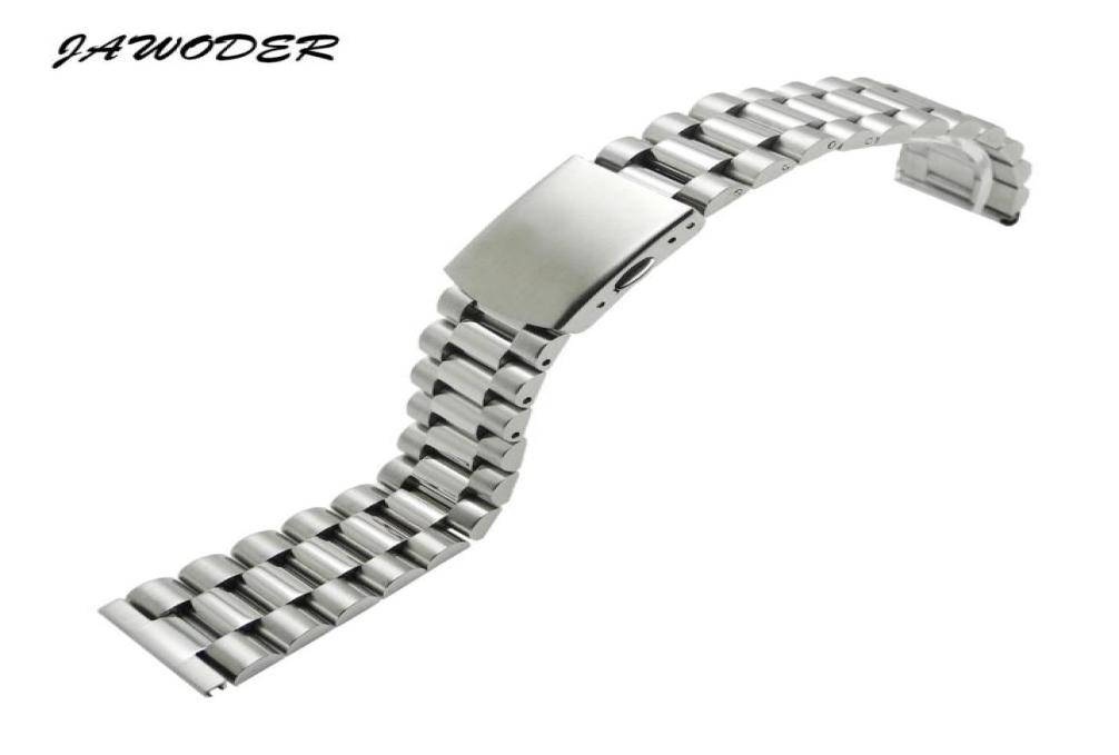 

JAWODER Watchband 16 18 20 22mm Pure Solid Stainless Steel PolishingBrushed Watch Band Strap Deployment Buckle Bracelets7640310