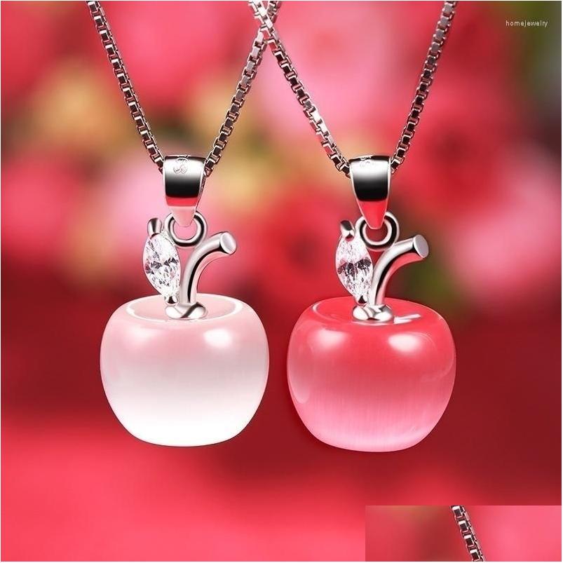 

Pendant Necklaces Cute Women White/Pink Opal Apple Chain Jewelry Drop Delivery Pendants Dhr1O