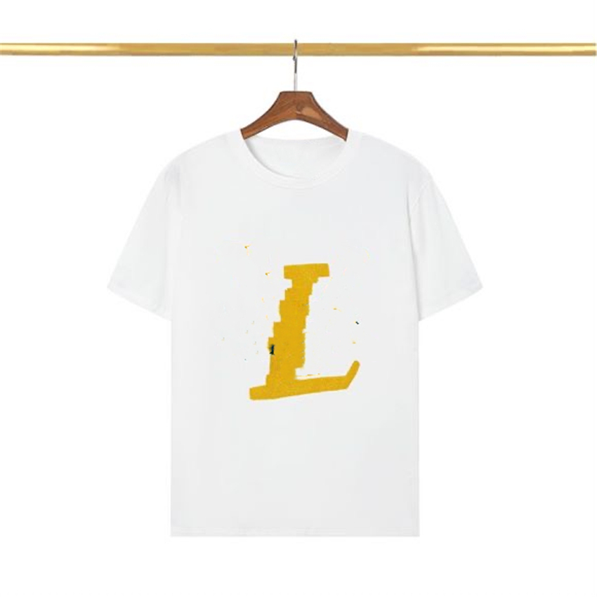 

Men's T-Shirt 2023 Fashionable Men's T-Shirts Lvity cotton anti-wrinkle printed alphabet couple Viutonity casual wear student short sleeve 034-011