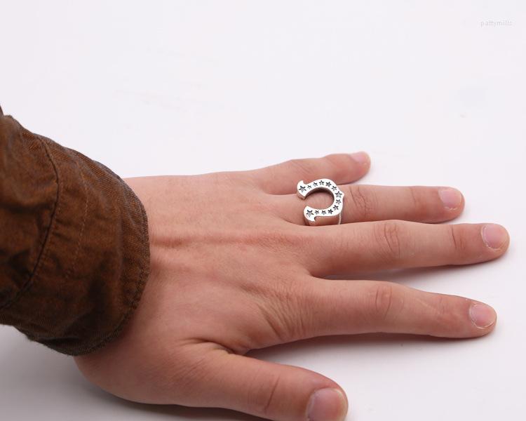 

Cluster Rings Solid 925 Sterling Silver MENS Men Star Punk Ring Jewelry Gift A5728
