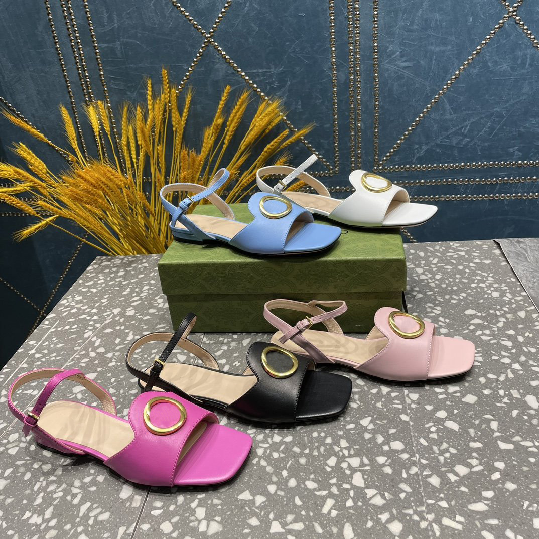 

2023 Designer slipper Blondie luxury sandal Designer shoes women Flip flops Slipper Fashion Genuine Leather slides Metal Chain Ladies Casual shoes