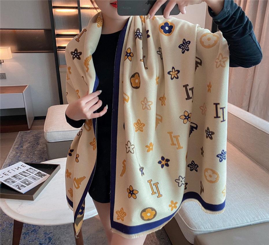 

Women cashmere scarf Shawl High quality Fashion Classic scarves luxury muffler Letter pattern wool Landscape animal Print Pashmina9012920