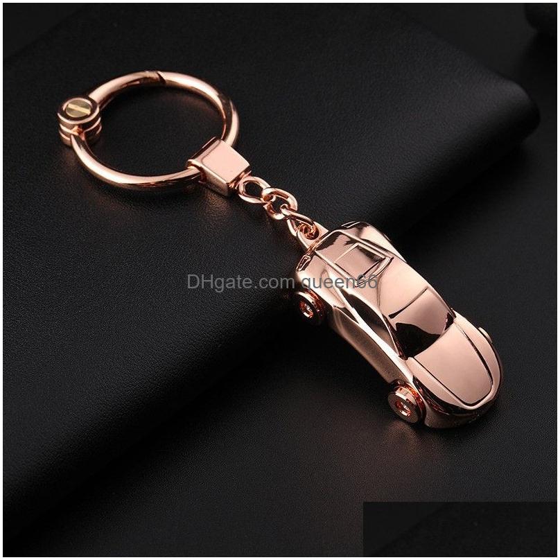 

Keychains Lanyards Mini Model Car Keychain With Light For Keys Accessories Men Metal Pendant Handbag Keyring Motorcycle Key Chain Dhynl