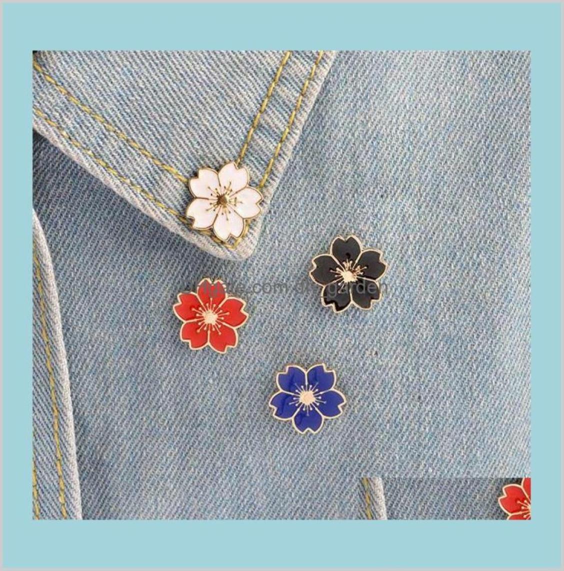 

Cherry Flower Gold Color Buttons Pins Badges Bags Japanese Style Jewelry Gift Girls Hnm3G Brooches Tuhx23231317