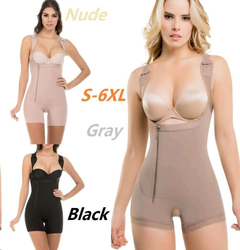 

Full Body Shaper Fajas Colombianas Women039s Seamless Thigh Slimmer Open Bust Shapewear Firm Tummy Control Bodysuit Plus Si4477111, Black