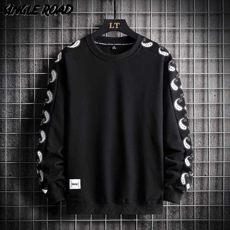 

Men's Hoodies & Sweatshirts Single Road Crewneck Sweatshirt Men 2023 Autumn Print Oversized Japanese Streetwear Male Casual Black Hoodie Swe, Yellow sweatshirt