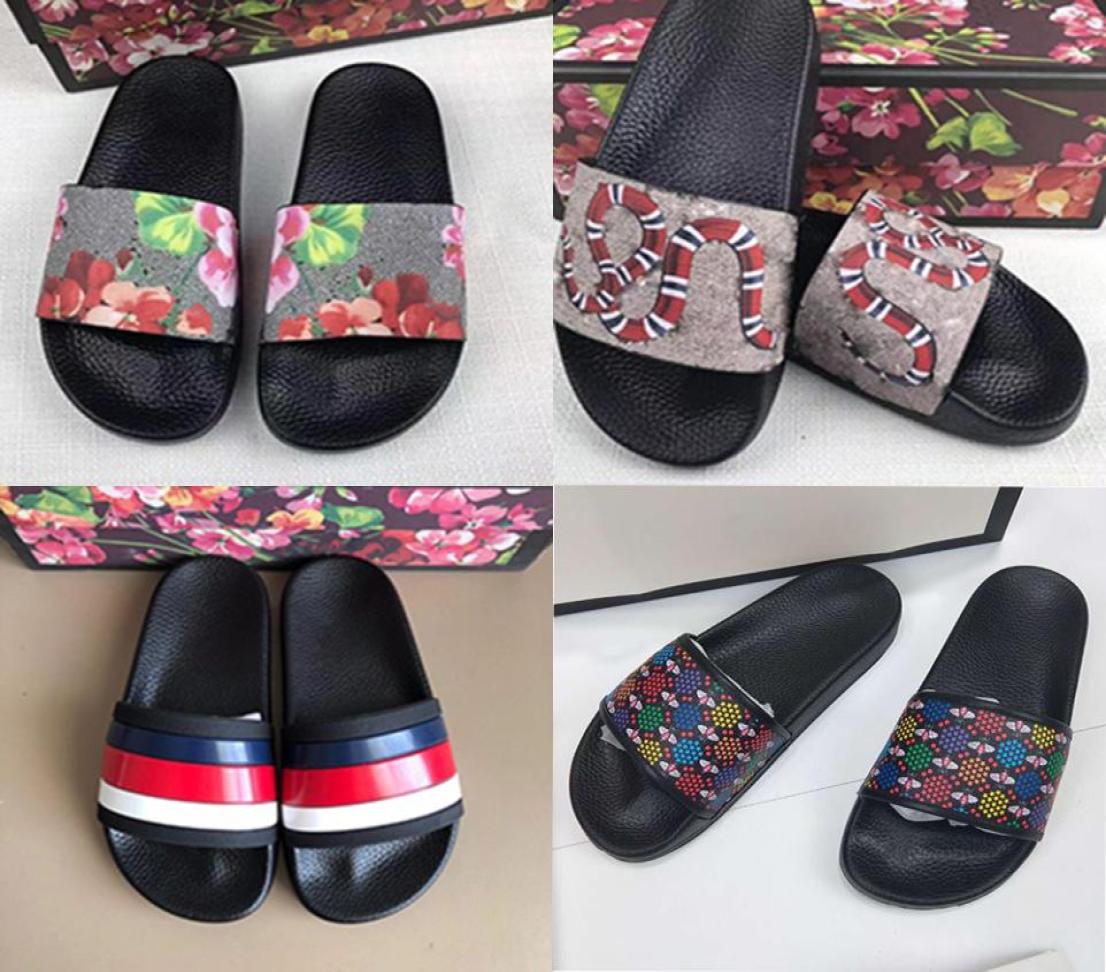 

2022SS Designer Slippers Rubber Slides Sandal Blooms Green Red White Web Fashion Mens Womens Shoes Beach Flip Flops with Flower Bo5724473, Nude