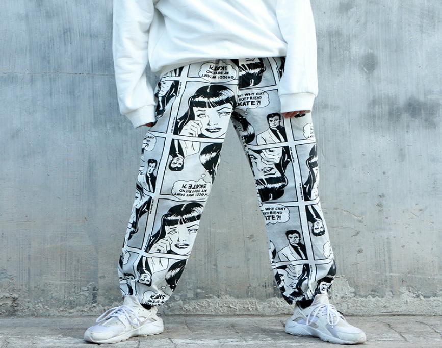 

Spring Summer Japanese Graffiti Anime Pants Fashion Couples Trousers Streetwear Men039s Hip Hop Pants Us Size SXL2897752, Beige
