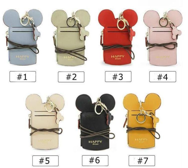 

Cute kids Cartoon Ear Letter Happy Dream Lanyard Neck Strap Card Holder Name Credit Card Holders Coin Purse8540313, Beige