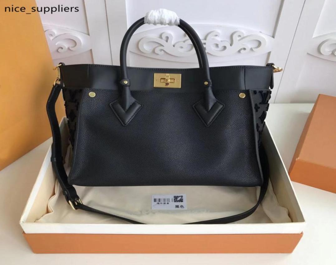 

M53826 ON MY SIDE TOTE BAG elegant lady calf leather shoulder bag shopping bag Nappa Softy leather handbag totes with a crossbody6465143, Champagne