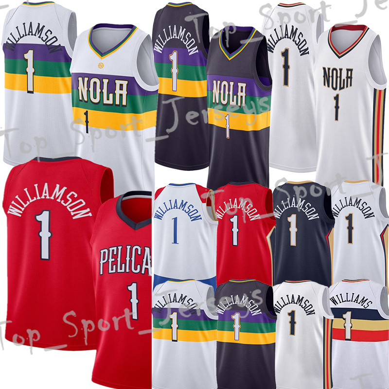 

Zion 1 Williamson Basketball Jersey Brandon 14 Ingram CJ 3 McCollum Uniform NOLA CITY Statement jerseys, Navy blue