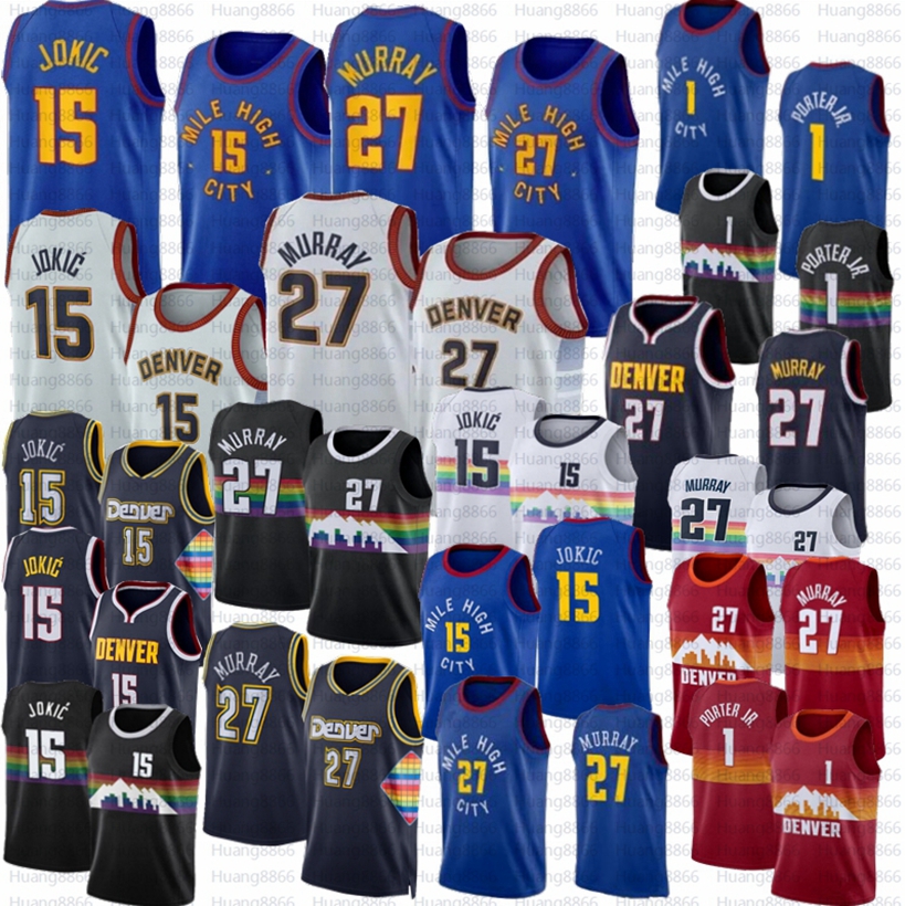 

Nikola Jamal 27 Murray Nugget 15 Jokic Basketball Jersey city Michael Porter Jr. 2023 New Jerseys Shirt, As