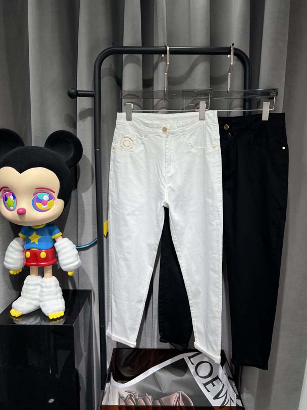 

2023 New high-quality jeans tattered and ripped motorcycle pants slim fit motorcycle jeans men's designer jeans Size 28-40 #04, White