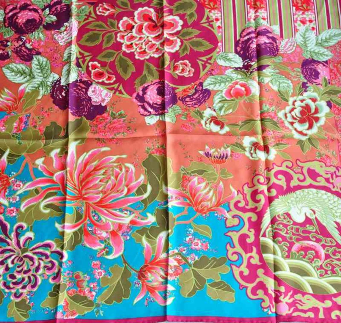 

Nobel Peony Print 100 Scarf Large Square Silk Scarfs Shawl Wraps Female Fabulous Gifts 88x88cm2055846