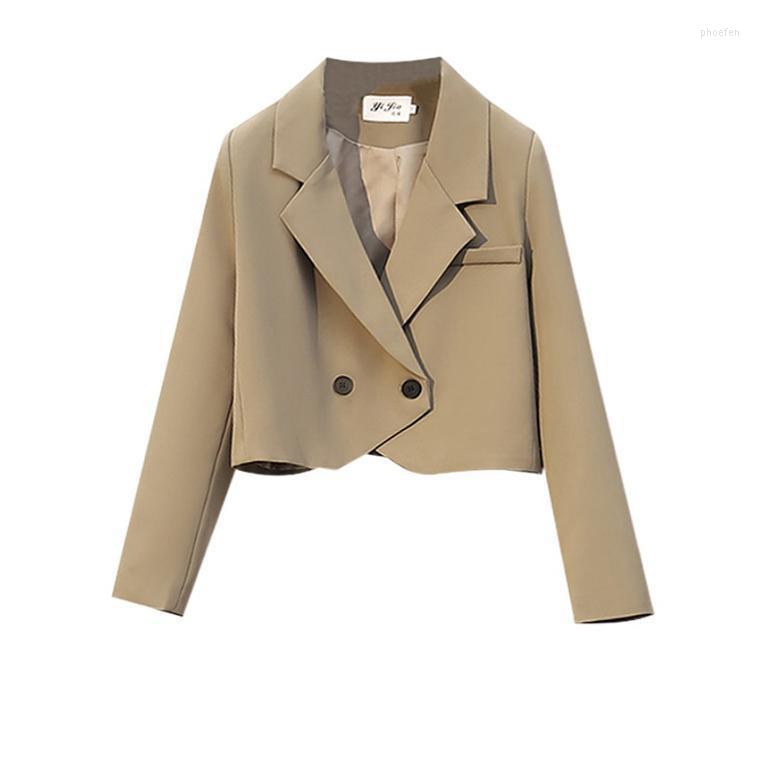 

Women's Suits Fried Street Short Style Suit Thick Coat Women's Spring Autumn 2023 Design Sense Loose Korean Top, Beige