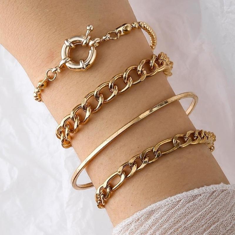 

Link Bracelets Fashion Simple Hip Hop Punk Style Thread Thick Chain Niche Design Personality Geometric Street S Temperament Bracelet