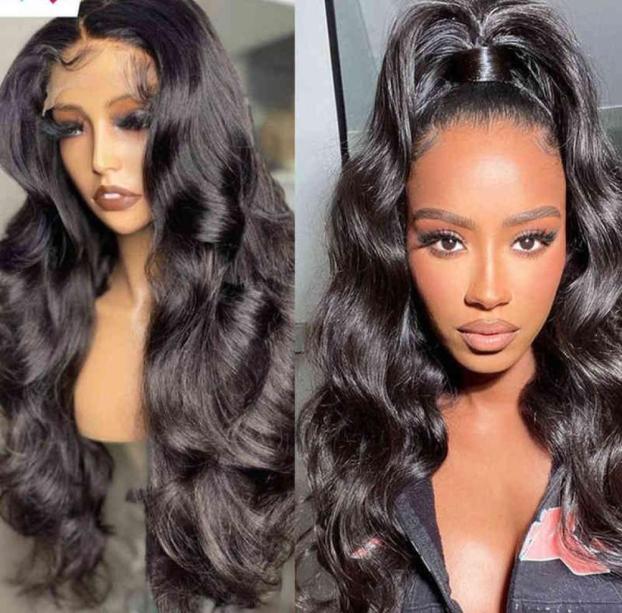 

Peruvian Hair Wigs Hd Lace Body Wave Front Human Frontal 13x6 13x4 Preplucked And Bleached Knots 2206088602035, Dark brown