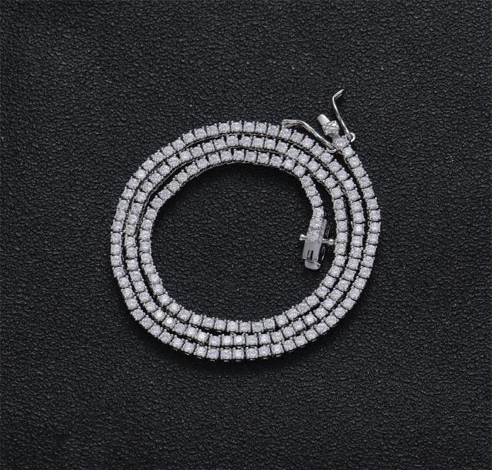 

2mm 16 18 20 Tennis Chain Necklace brass setting CZ Gold Silver Color Iced Out AAA Cubic Zirconia BC210 22021826601928439