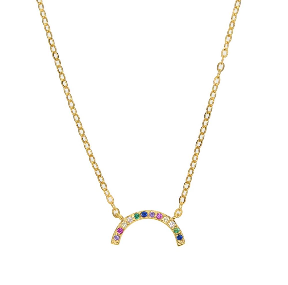 

Guarantee 925 sterling silver rainbow necklace fits pandora fashion jewelry vermeil gold plated simple necklaces9524765